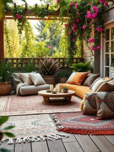 보헤미안 파티오 정원: 편안하고 세련된 야외 공간